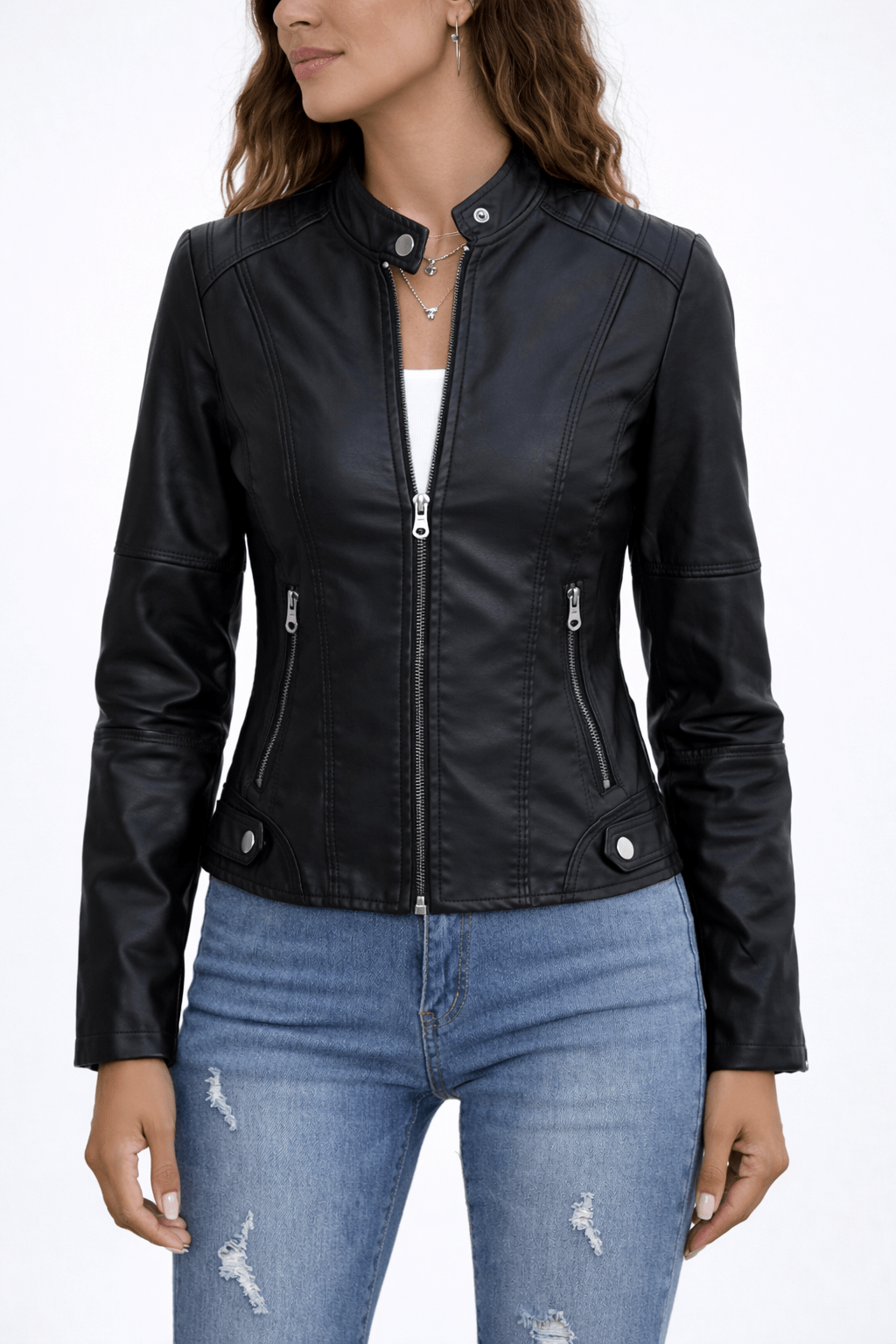 Jaqueta Feminina de Couro Luxy