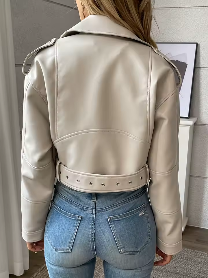 Jaqueta de Couro Feminina Kabani Capri