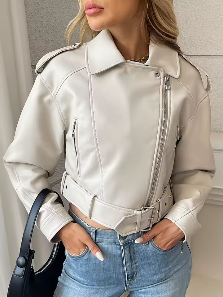 Jaqueta de Couro Feminina Kabani Capri
