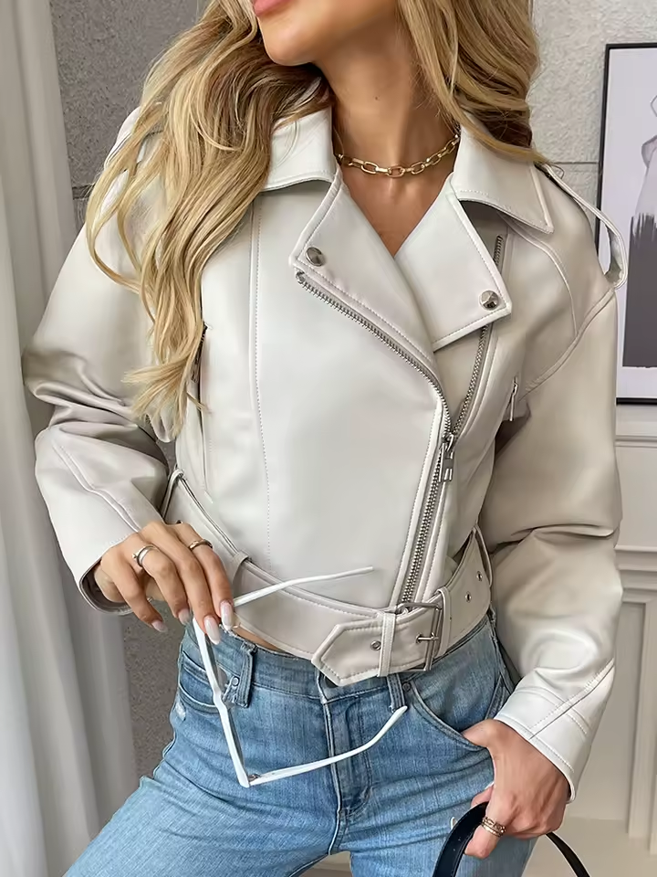 Jaqueta de Couro Feminina Kabani Capri