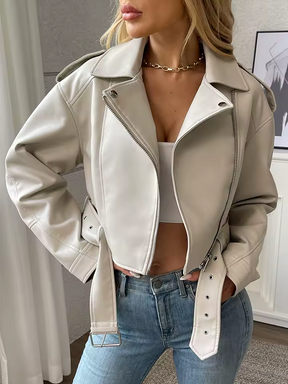 Jaqueta de Couro Feminina Kabani Capri