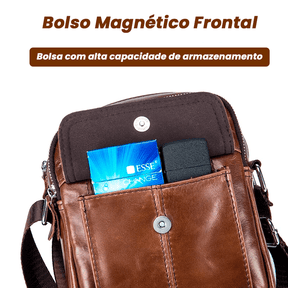 Bolsa de Ombro em Couro Genuino- Bull Captain