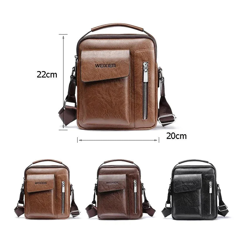 Bolsa de Ombro em Couro Genuino - Weixier Premium