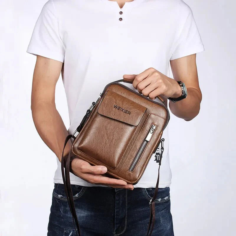 Bolsa de Ombro em Couro Genuino - Weixier Premium