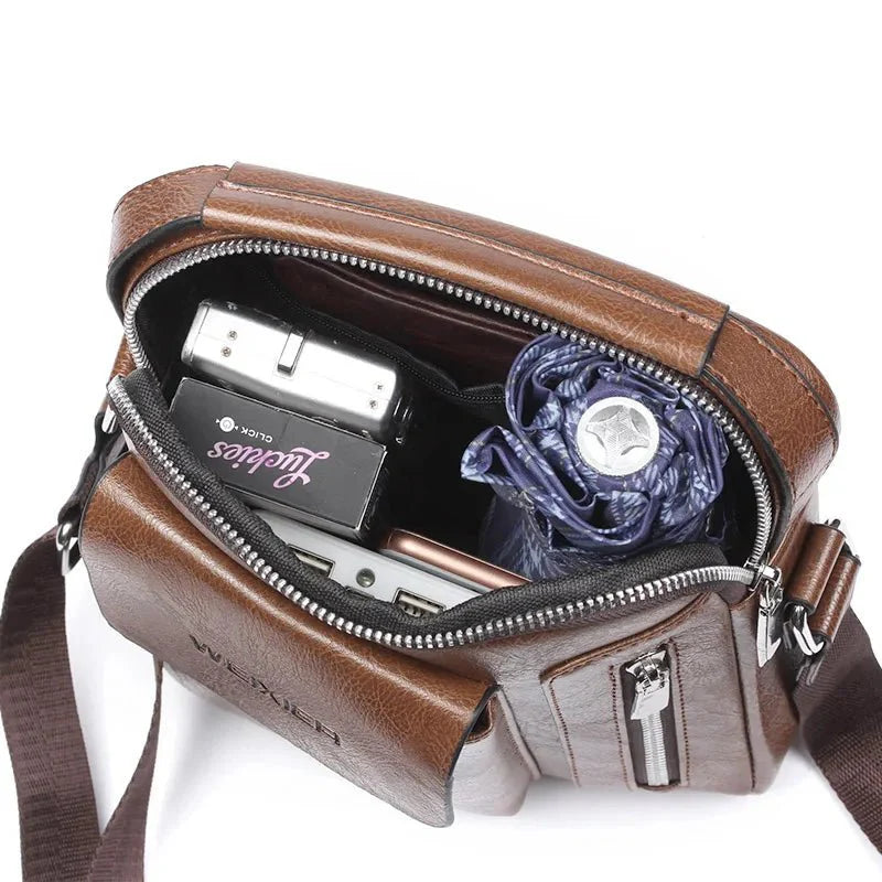 Bolsa de Ombro em Couro Genuino - Weixier Premium