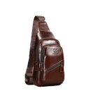 Bolsa de Ombro Masculina Transversal em Couro Genuino - Black Jack