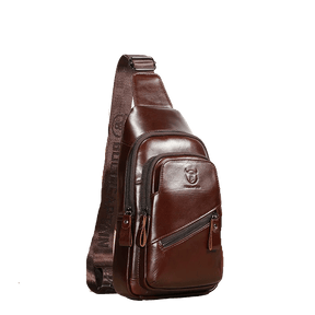 Bolsa de Ombro Masculina Transversal em Couro Genuino - Black Jack