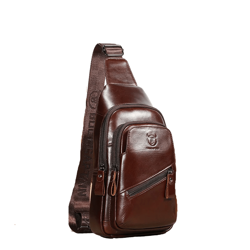 Bolsa de Ombro Masculina Transversal em Couro Genuino - Black Jack