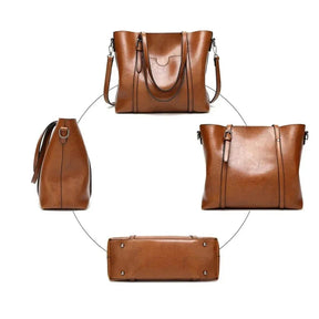Bolsa Feminina de Ombro em Couro Genuino - Mulher Elegante