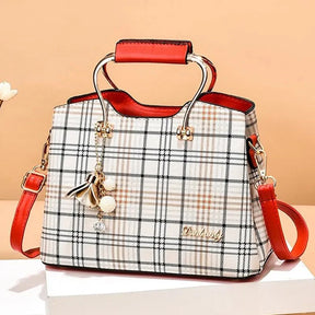 Bolsa Feminina Xadrez em Couro Genuino - Queen Premium