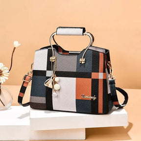 Bolsa Feminina Xadrez em Couro Genuino - Queen Premium