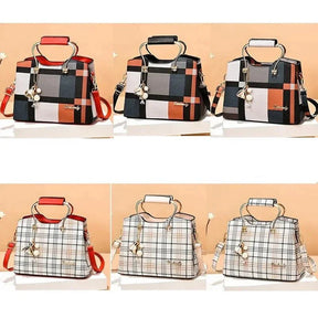 Bolsa Feminina Xadrez em Couro Genuino - Queen Premium