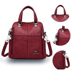 Bolsa Mochila Feminina em Couro Genuino - TwoInOne Premium