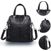 Bolsa Mochila Feminina em Couro Genuino - TwoInOne Premium