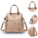 Bolsa Mochila Feminina em Couro Genuino - TwoInOne Premium