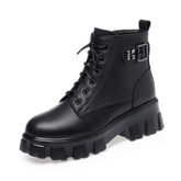 Bota Feminina de Couro Aveludada Fashion