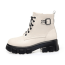 Bota Feminina de Couro Aveludada Fashion