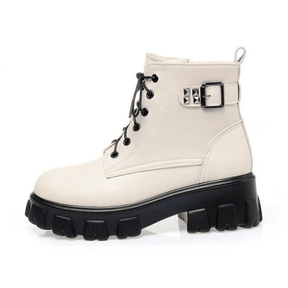 Bota Feminina de Couro Aveludada Fashion