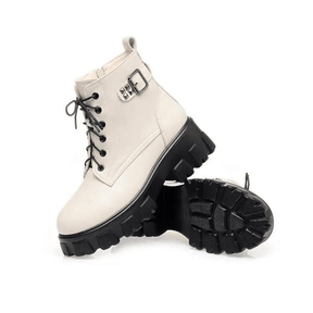Bota Feminina de Couro Aveludada Fashion