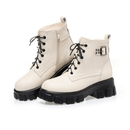 Bota Feminina de Couro Aveludada Fashion