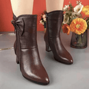 Bota Feminina de Couro Aveludada Isadora