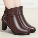 Bota Feminina de Couro Aveludada Lumiss
