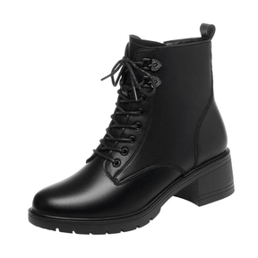 Bota Feminina de Couro Aveludada Martin