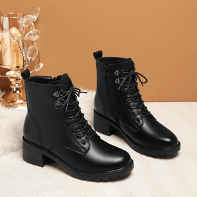 Bota Feminina de Couro Aveludada Martin