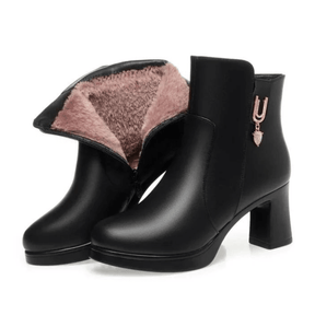 Bota Feminina de Couro Aveludada Merlin