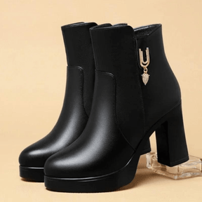 Bota Feminina de Couro Aveludada Merlin