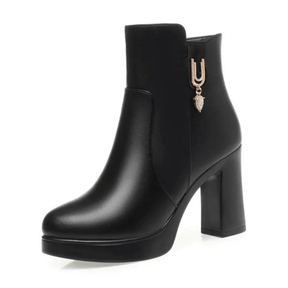Bota Feminina de Couro Aveludada Merlin