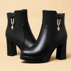 Bota Feminina de Couro Aveludada Merlin