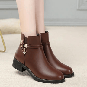 Bota Feminina de Couro Aveludada Stelle