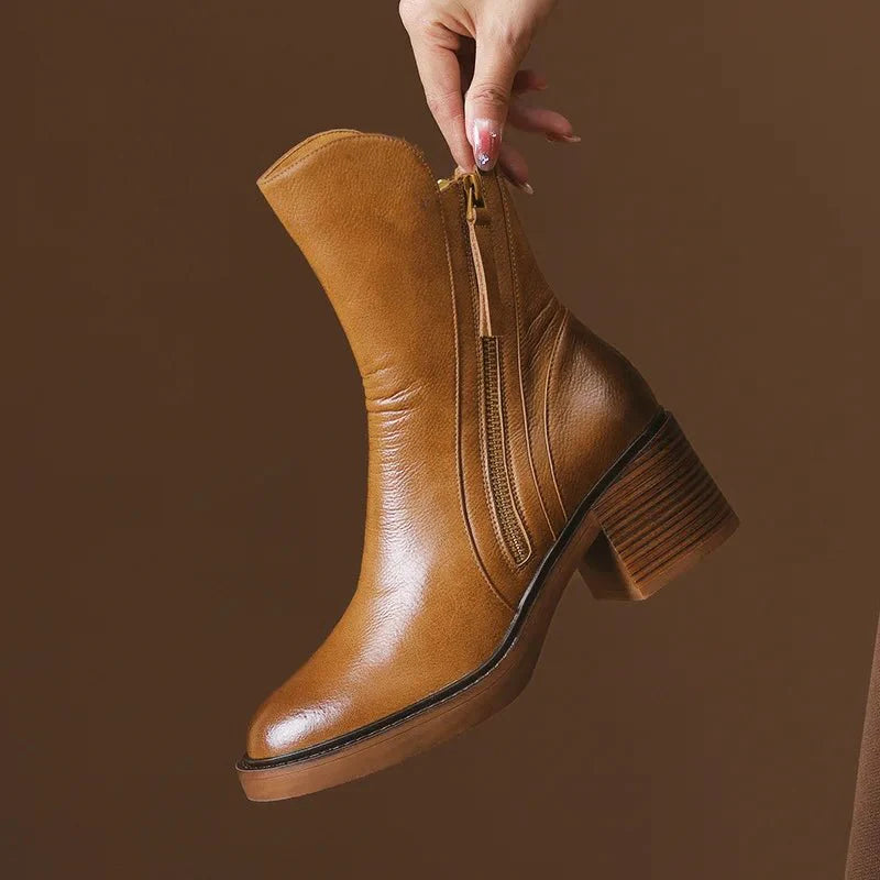 Bota Feminina de Couro Brooklyn
