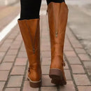 Bota Feminina de Couro Cano Alto Clássica