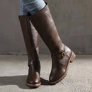 Bota Feminina de Couro Cano Alto Clássica