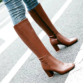 Bota de Couro Feminina Kabani Cano Alto Ladie