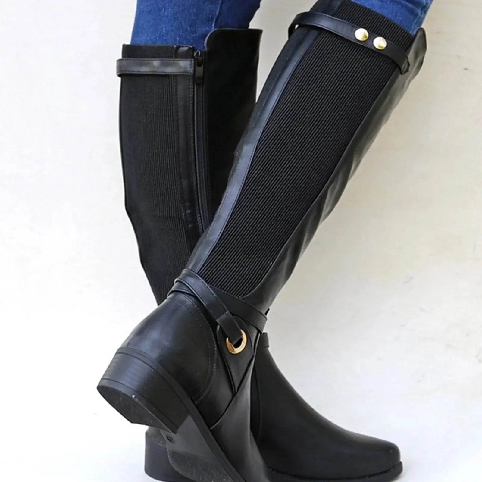 Bota Feminina de Couro Cano Alto Lua