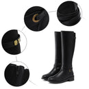 Bota Feminina de Couro Cano Alto Lua