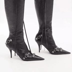 Bota Feminina de Couro Cano Longo Everly