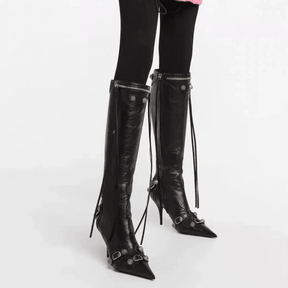 Bota Feminina de Couro Cano Longo Everly
