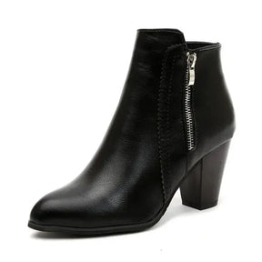 Bota Feminina de Couro Casual Clássica