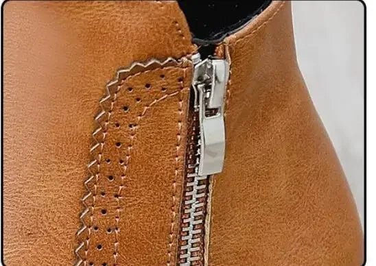 Bota Feminina de Couro Casual Clássica