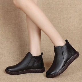 Bota Feminina de Couro Casual Diskei