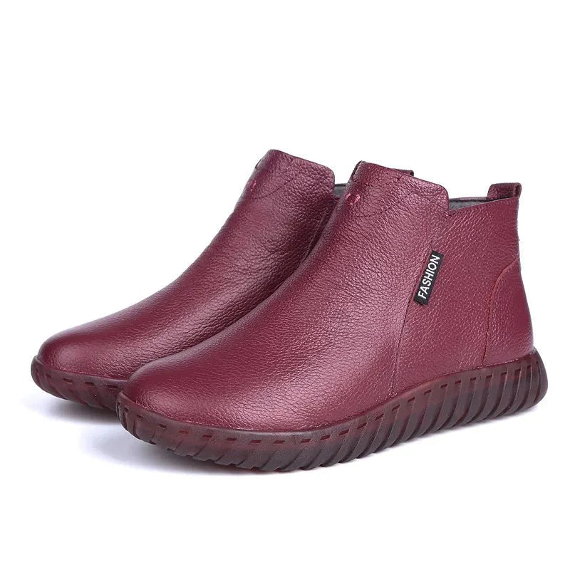 Bota Feminina de Couro Casual Diskei
