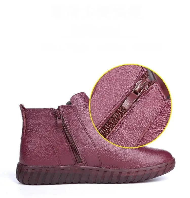 Bota Feminina de Couro Casual Diskei