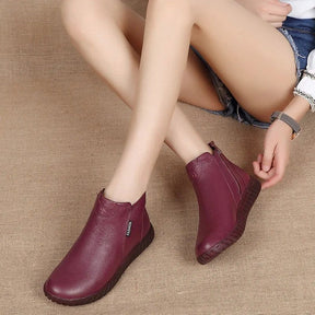 Bota Feminina de Couro Casual Diskei