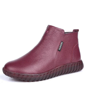 Bota Feminina de Couro Casual Diskei
