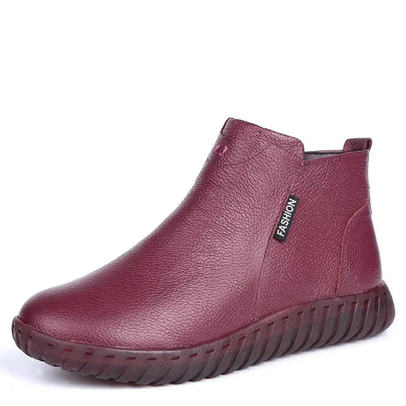 Bota Feminina de Couro Casual Diskei