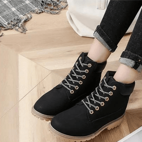 Bota Feminina de Couro Casual Fashion